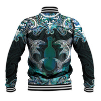 New Zealand Kotiate Weapon Baseball Jacket Aotearoa Mango Paua Shell Maori Pattern LT22 - Polynesian Pride