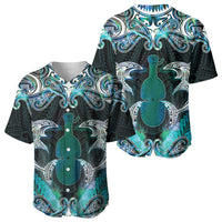New Zealand Kotiate Weapon Baseball Jersey Aotearoa Mango Paua Shell Maori Pattern LT22 - Polynesian Pride