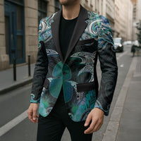 New Zealand Kotiate Weapon Blazer Aotearoa Mango Paua Shell Maori Pattern LT22 - Polynesian Pride