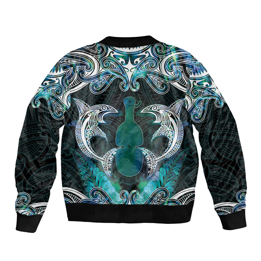 New Zealand Kotiate Weapon Bomber Jacket Aotearoa Mango Paua Shell Maori Pattern LT22 - Polynesian Pride