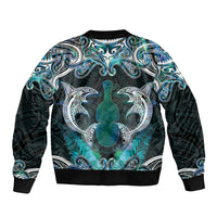 New Zealand Kotiate Weapon Bomber Jacket Aotearoa Mango Paua Shell Maori Pattern LT22 - Polynesian Pride