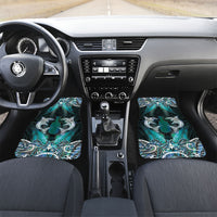 New Zealand Kotiate Weapon Car Mats Aotearoa Mango Paua Shell Maori Pattern LT22 Set 2pcs - Front Blue - Polynesian Pride