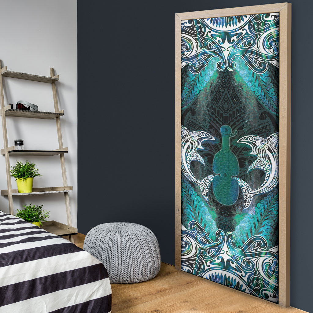 New Zealand Kotiate Weapon Door Cover Aotearoa Mango Paua Shell Maori Pattern