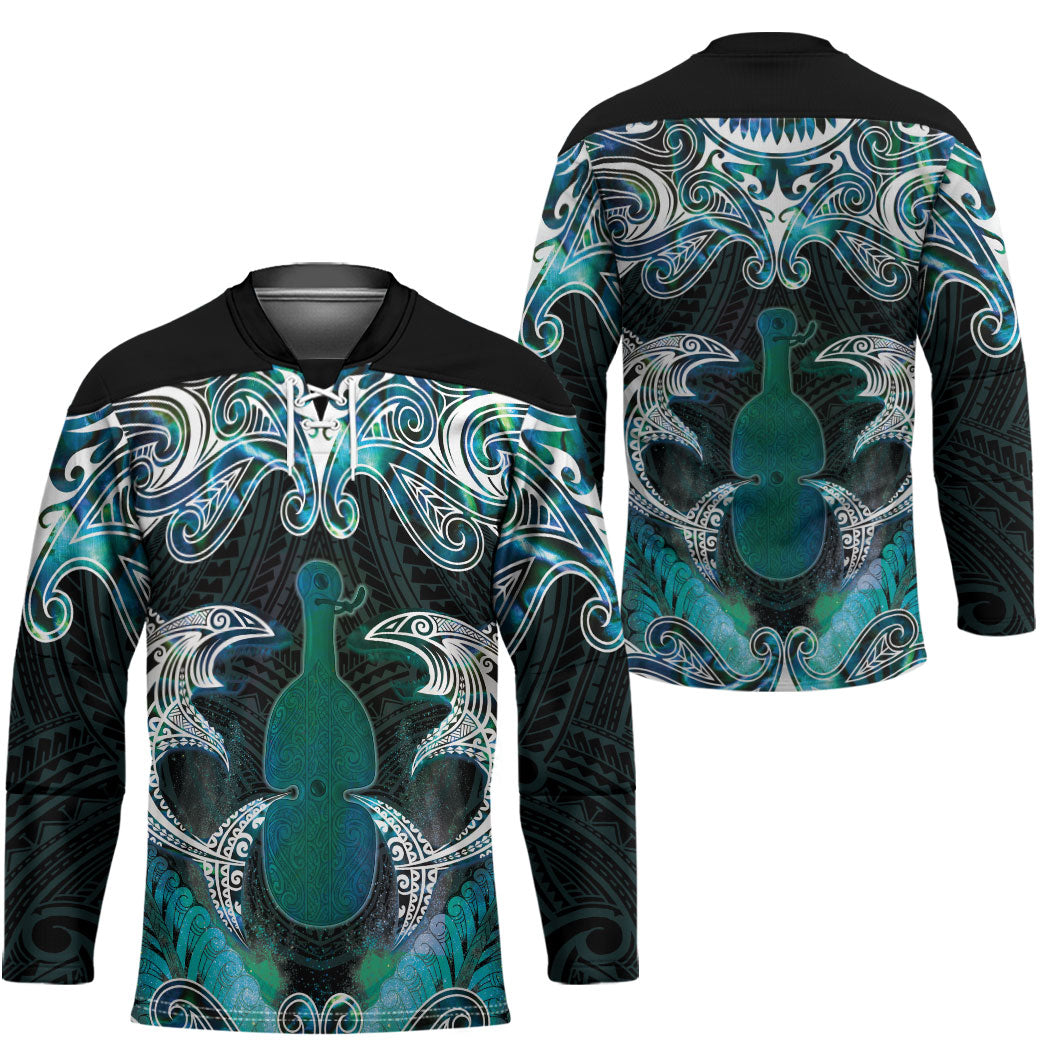 New Zealand Kotiate Weapon Hockey Jersey Aotearoa Mango Paua Shell Maori Pattern