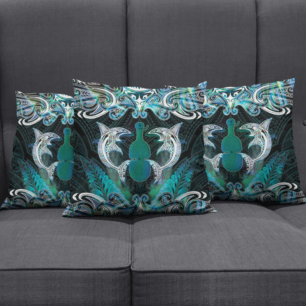 New Zealand Kotiate Weapon Pillow Cover Aotearoa Mango Paua Shell Maori Pattern LT22 - Polynesian Pride