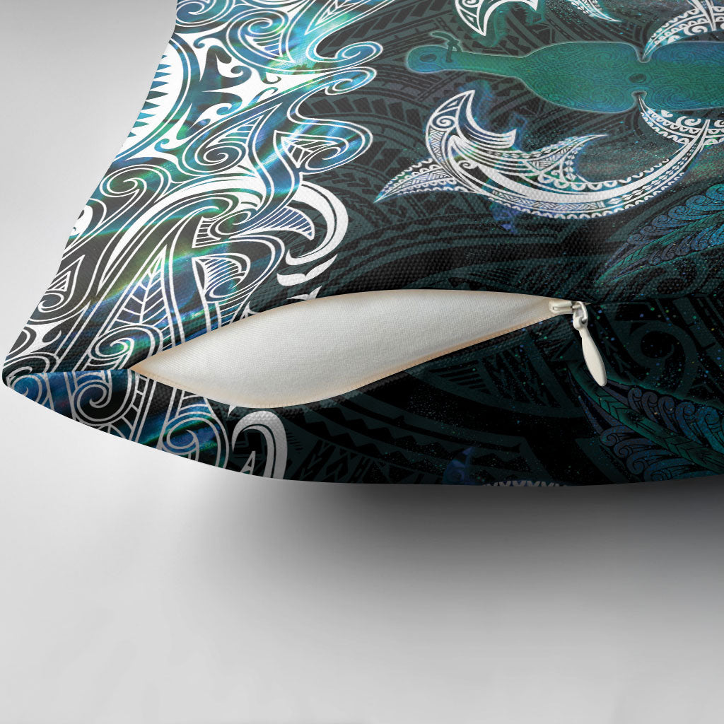 New Zealand Kotiate Weapon Pillow Cover Aotearoa Mango Paua Shell Maori Pattern LT22 - Polynesian Pride