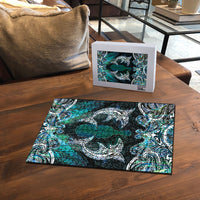 New Zealand Kotiate Weapon Puzzle Aotearoa Mango Paua Shell Maori Pattern LT22 - Polynesian Pride