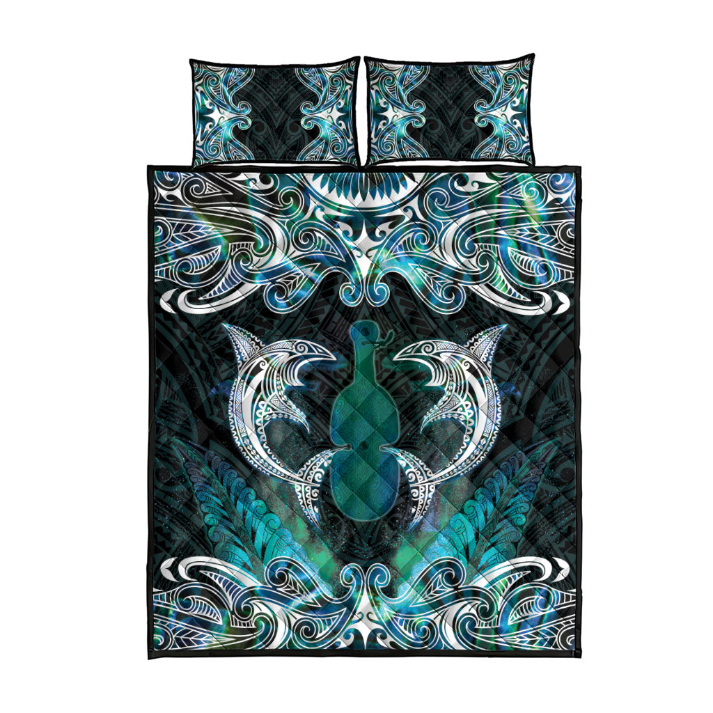 New Zealand Kotiate Weapon Quilt Bed Set Aotearoa Mango Paua Shell Maori Pattern LT22 - Polynesian Pride