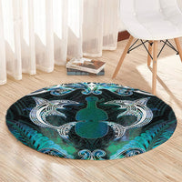 New Zealand Kotiate Weapon Round Carpet Aotearoa Mango Paua Shell Maori Pattern LT22 - Polynesian Pride
