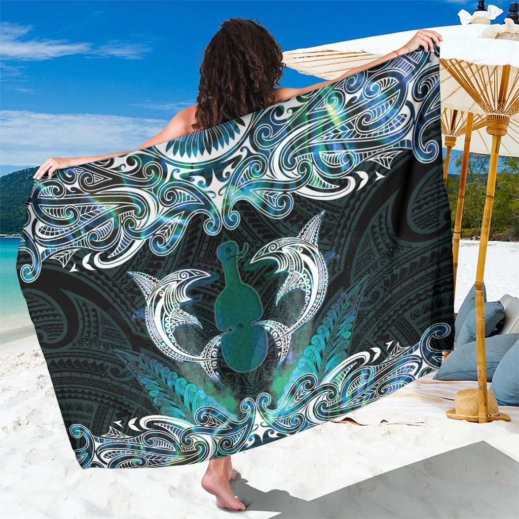 New Zealand Kotiate Weapon Sarong Aotearoa Mango Paua Shell Maori Pattern LT22 One Size 44 x 66 inches Blue - Polynesian Pride