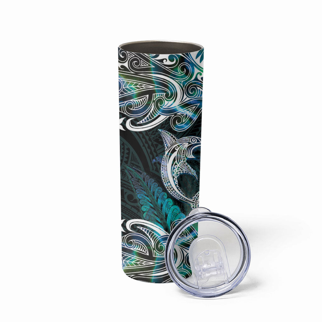 New Zealand Kotiate Weapon Skinny Tumbler Aotearoa Mango Paua Shell Maori Pattern