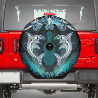 New Zealand Kotiate Weapon Spare Tire Cover Aotearoa Mango Paua Shell Maori Pattern