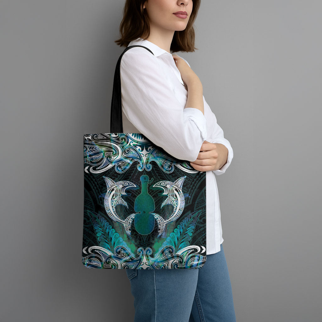 New Zealand Kotiate Weapon Tote Bag Aotearoa Mango Paua Shell Maori Pattern LT22 - Polynesian Pride