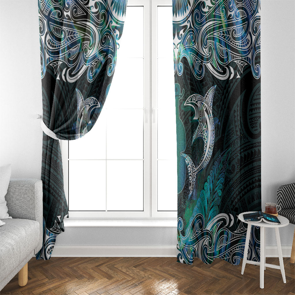 New Zealand Kotiate Weapon Window Curtain Aotearoa Mango Paua Shell Maori Pattern LT22 - Polynesian Pride
