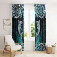 New Zealand Kotiate Weapon Window Curtain Aotearoa Mango Paua Shell Maori Pattern LT22 - Polynesian Pride