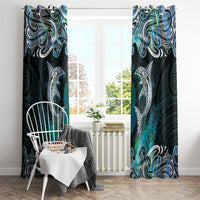 New Zealand Kotiate Weapon Window Curtain Aotearoa Mango Paua Shell Maori Pattern LT22 - Polynesian Pride