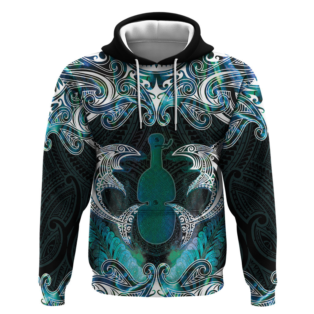 New Zealand Kotiate Weapon Zip Hoodie Aotearoa Mango Paua Shell Maori Pattern