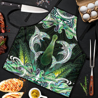 New Zealand Mere Pounamu Weapon Apron Aotearoa Mango Paua Shell Maori Pattern LT22 Green - Polynesian Pride