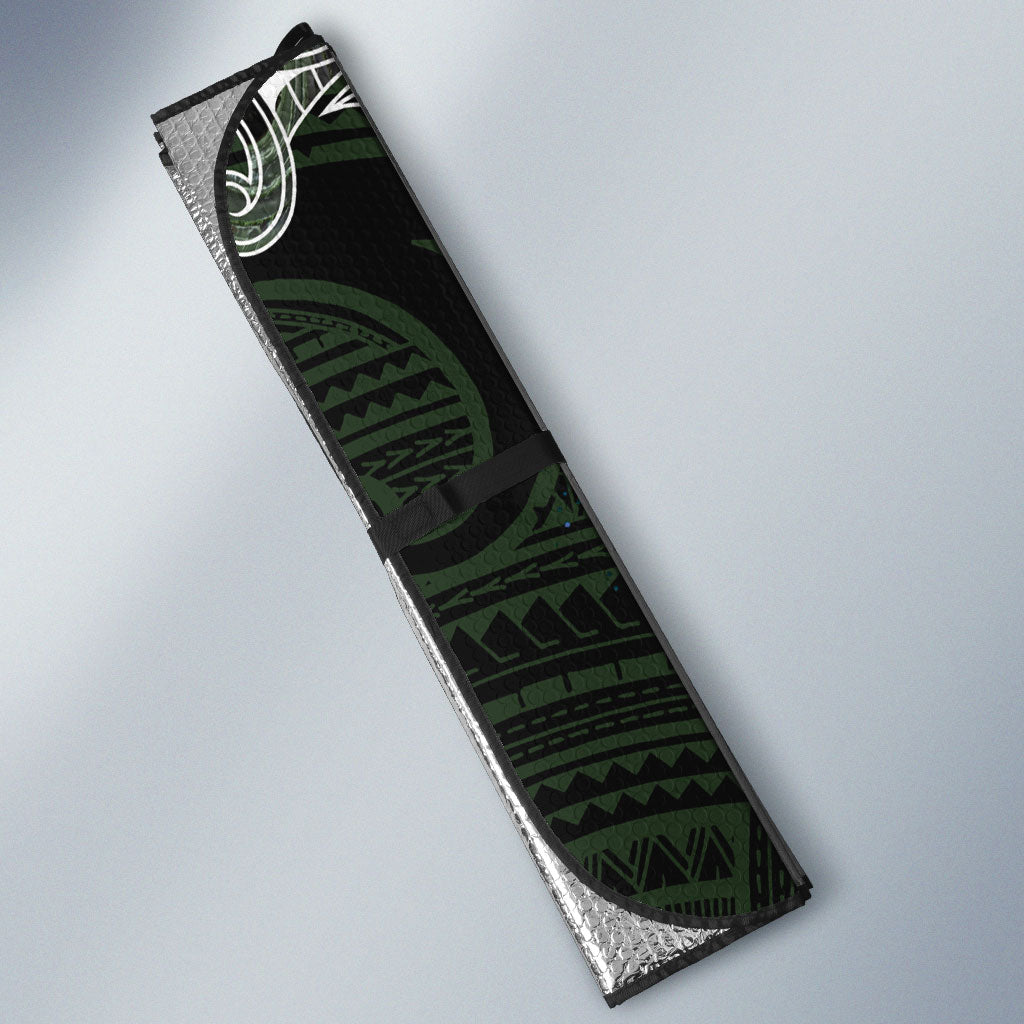 New Zealand Mere Pounamu Weapon Auto Sun Shade Aotearoa Mango Paua Shell Maori Pattern LT22 - Polynesian Pride