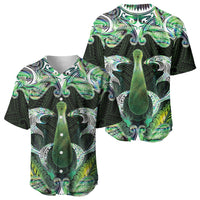 New Zealand Mere Pounamu Weapon Baseball Jersey Aotearoa Mango Paua Shell Maori Pattern LT22 - Polynesian Pride