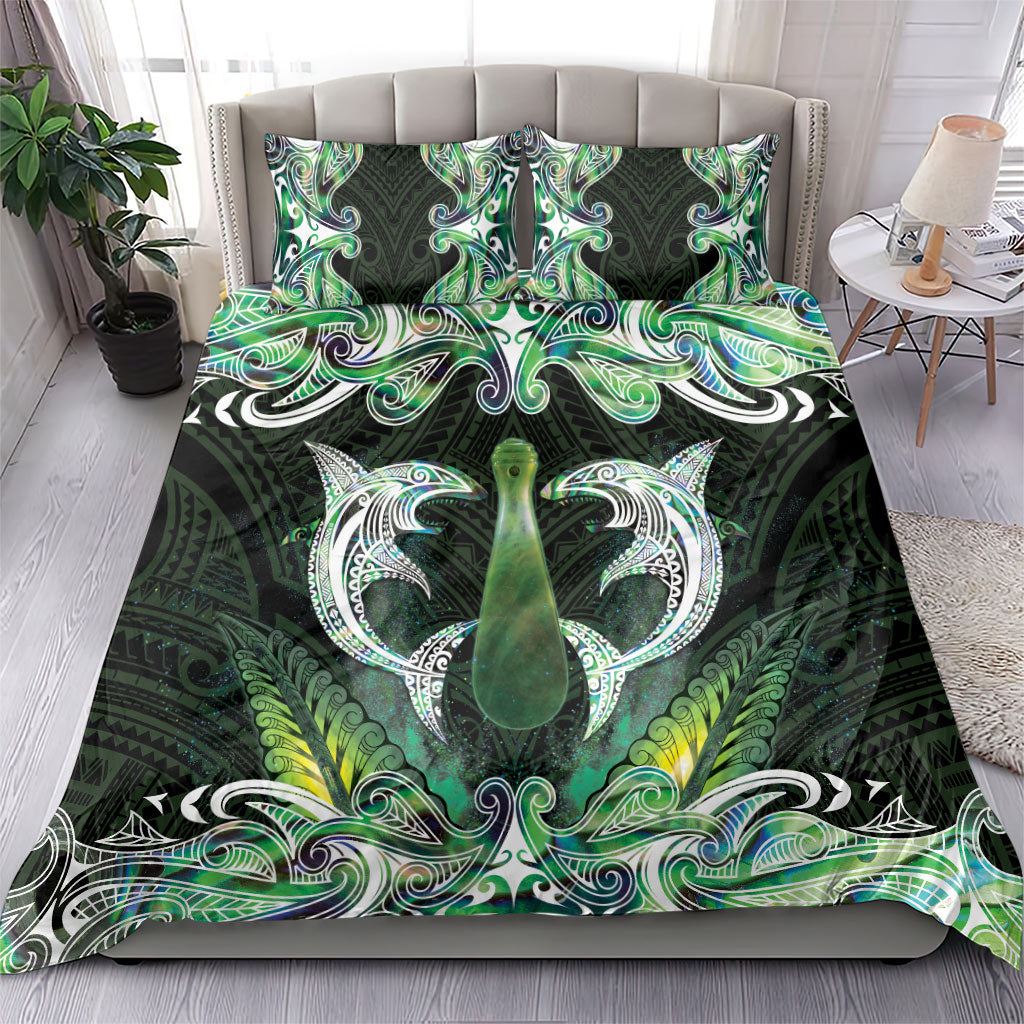 New Zealand Mere Pounamu Weapon Bedding Set Aotearoa Mango Paua Shell Maori Pattern LT22 - Polynesian Pride