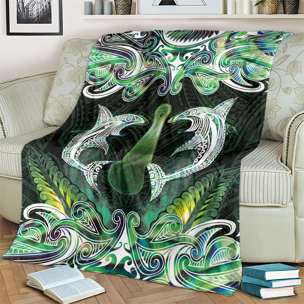 New Zealand Mere Pounamu Weapon Blanket Aotearoa Mango Paua Shell Maori Pattern LT22 - Polynesian Pride