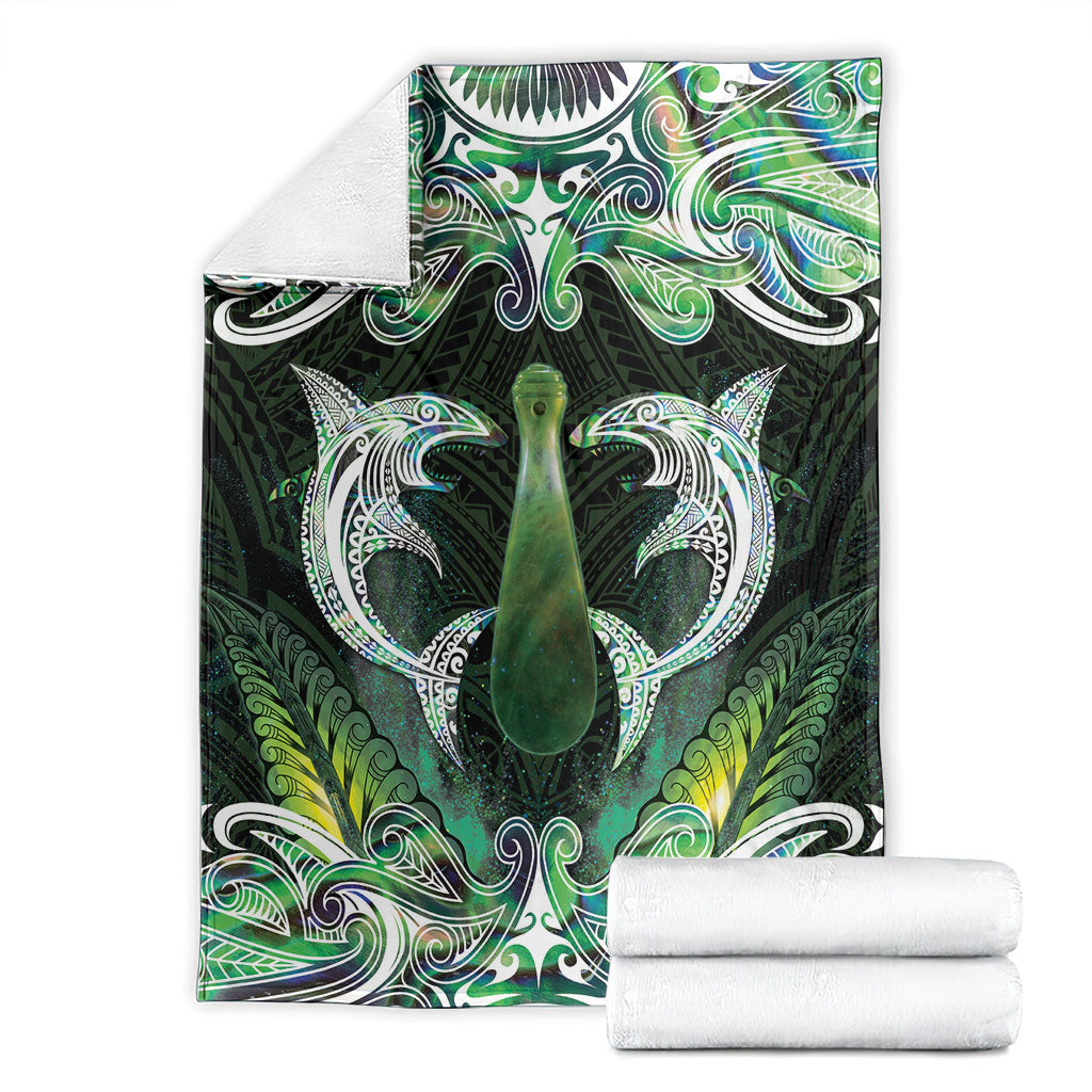 New Zealand Mere Pounamu Weapon Blanket Aotearoa Mango Paua Shell Maori Pattern LT22 - Polynesian Pride