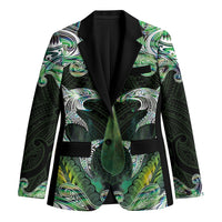 New Zealand Mere Pounamu Weapon Blazer Aotearoa Mango Paua Shell Maori Pattern LT22 Unisex Green - Polynesian Pride