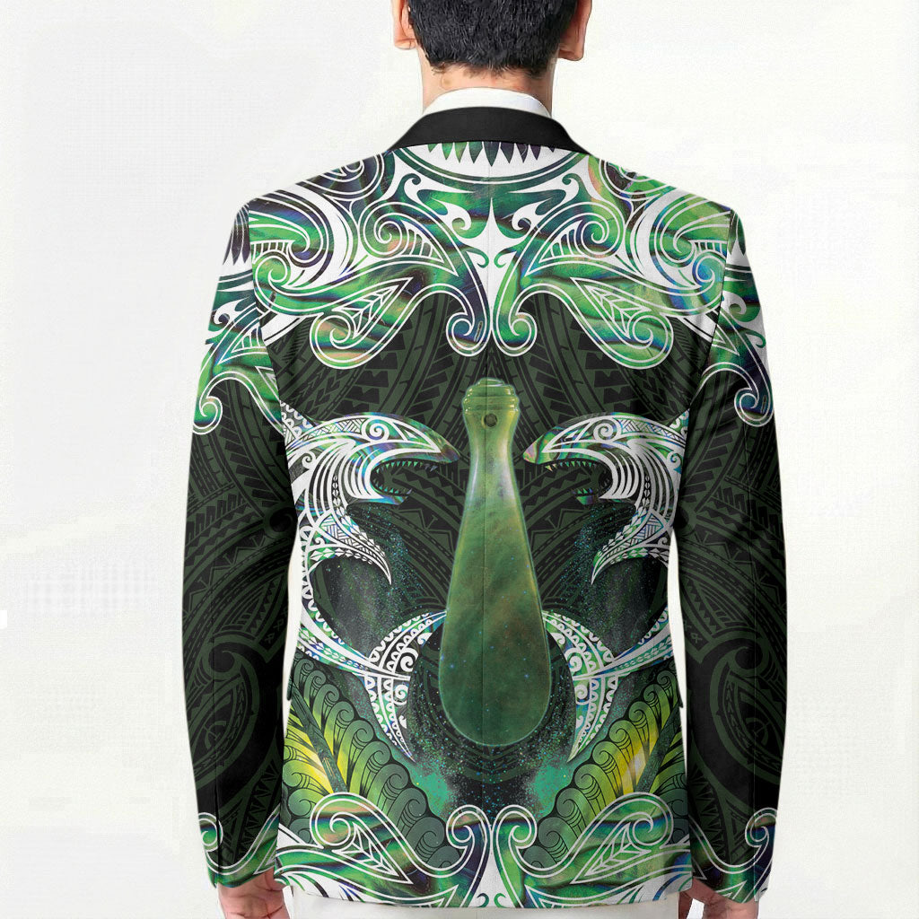 New Zealand Mere Pounamu Weapon Blazer Aotearoa Mango Paua Shell Maori Pattern LT22 - Polynesian Pride