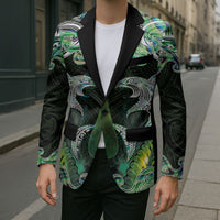 New Zealand Mere Pounamu Weapon Blazer Aotearoa Mango Paua Shell Maori Pattern LT22 - Polynesian Pride