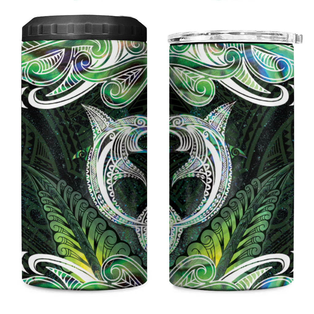New Zealand Mere Pounamu Weapon 4 in 1 Can Cooler Tumbler Aotearoa Mango Paua Shell Maori Pattern LT22 One Size: 16 oz Green - Polynesian Pride