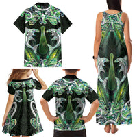 New Zealand Mere Pounamu Weapon Family Matching Tank Maxi Dress and Hawaiian Shirt Aotearoa Mango Paua Shell Maori Pattern LT22 - Polynesian Pride