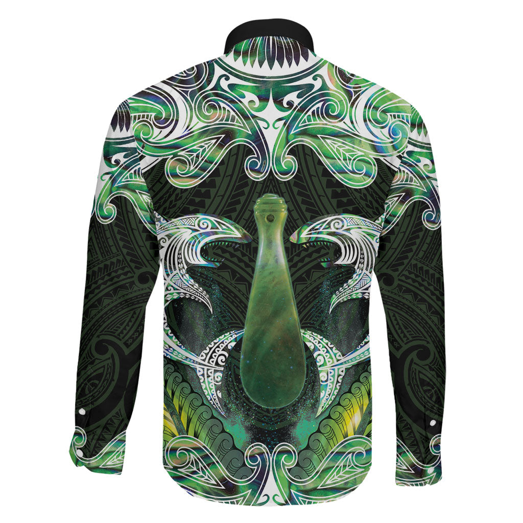 New Zealand Mere Pounamu Weapon Family Matching Tank Maxi Dress and Hawaiian Shirt Aotearoa Mango Paua Shell Maori Pattern LT22 - Polynesian Pride