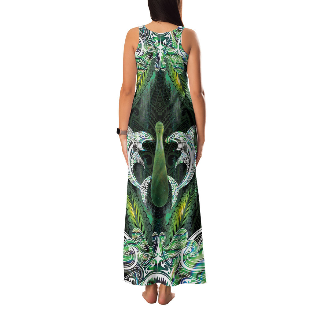 New Zealand Mere Pounamu Weapon Family Matching Tank Maxi Dress and Hawaiian Shirt Aotearoa Mango Paua Shell Maori Pattern LT22 - Polynesian Pride