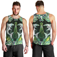 New Zealand Mere Pounamu Weapon Men Tank Top Aotearoa Mango Paua Shell Maori Pattern