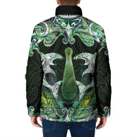 New Zealand Mere Pounamu Weapon Padded Jacket Aotearoa Mango Paua Shell Maori Pattern LT22 - Polynesian Pride