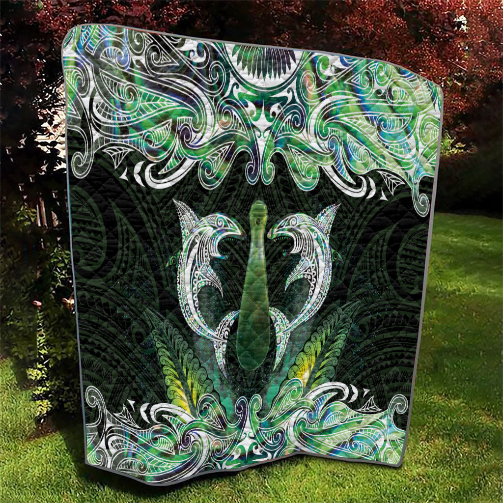 New Zealand Mere Pounamu Weapon Quilt Aotearoa Mango Paua Shell Maori Pattern LT22 - Polynesian Pride