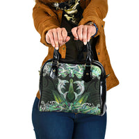 New Zealand Mere Pounamu Weapon Shoulder Handbag Aotearoa Mango Paua Shell Maori Pattern LT22 One Size Green - Polynesian Pride