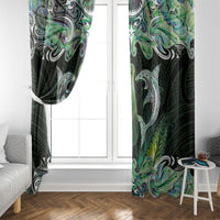 New Zealand Mere Pounamu Weapon Window Curtain Aotearoa Mango Paua Shell Maori Pattern LT22 - Polynesian Pride