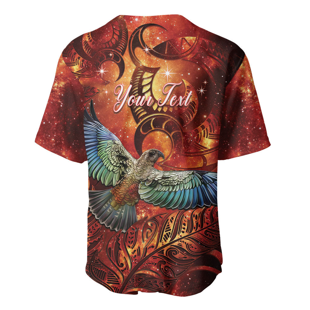 New Zealand Kea Bird Matariki Personalised Baseball Jersey Silver Fern Maori Pattern