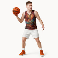 New Zealand Kea Bird Matariki Personalised Basketball Jersey Silver Fern Maori Pattern