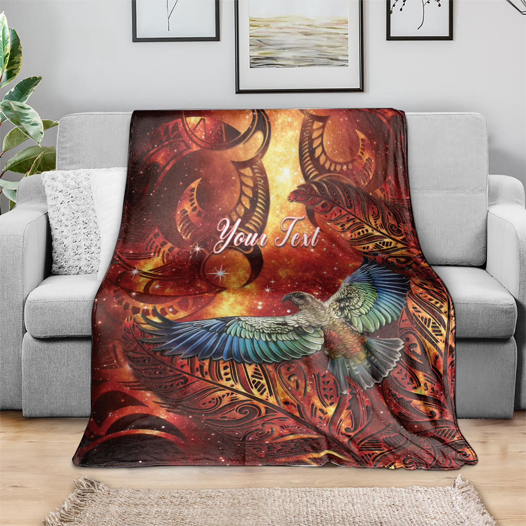 New Zealand Kea Bird Matariki Personalised Blanket Silver Fern Maori Pattern