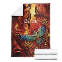 New Zealand Kea Bird Matariki Personalised Blanket Silver Fern Maori Pattern