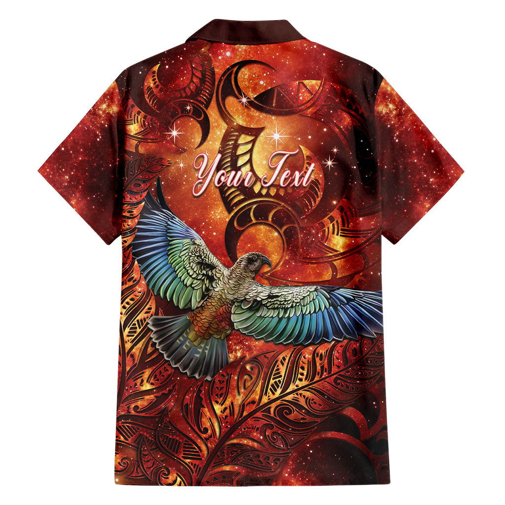New Zealand Kea Bird Matariki Personalised Family Matching Off The Shoulder Long Sleeve Dress and Hawaiian Shirt Silver Fern Maori Pattern LT22 - Polynesian Pride