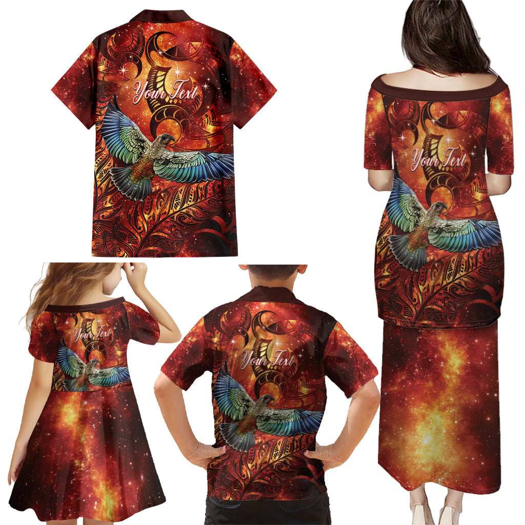 New Zealand Kea Bird Matariki Personalised Family Matching Puletasi and Hawaiian Shirt Silver Fern Maori Pattern LT22 - Polynesian Pride