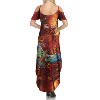 New Zealand Kea Bird Matariki Personalised Family Matching Summer Maxi Dress and Hawaiian Shirt Silver Fern Maori Pattern LT22 - Polynesian Pride