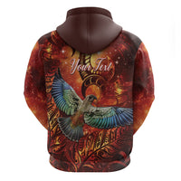 New Zealand Kea Bird Matariki Personalised Hoodie Silver Fern Maori Pattern