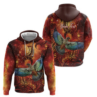 New Zealand Kea Bird Matariki Personalised Hoodie Silver Fern Maori Pattern