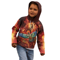 New Zealand Kea Bird Matariki Personalised Kid Hoodie Silver Fern Maori Pattern