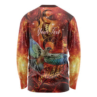 New Zealand Kea Bird Matariki Personalised Long Sleeve Shirt Silver Fern Maori Pattern
